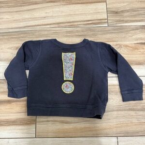 Children's Navy Sweatshirt with Colorful Exclamation Design